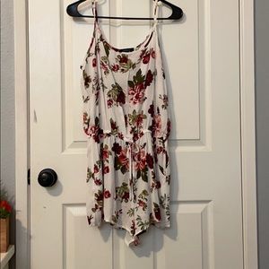 Short White floral romper